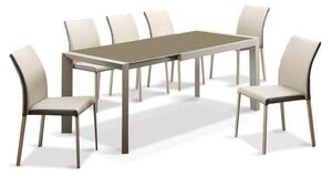 Jedálenský stôl Arabis rozkladací 122-182x80x76 cm hnedá, béžová