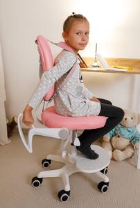 Detská rastúca stolička s podnožou a trakmi Aureola (ružová + biela). Vlastná spoľahlivá doprava až k Vám domov. 1028719