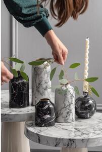 Bielo-čierna železná váza PT LIVING Marble, výška 15 cm