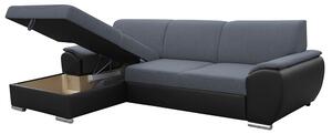 Rohová sedačka Excelsa 2 (L) (čierna ekokoža + tmavosivá látka). Vlastná spoľahlivá doprava až k Vám domov. 1028745