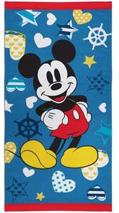 Plážová osuška Mickey Mouse - Disney - motív Nautical - 100% bavlna, froté s gramážou 320 g/m² - 70 x 140 cm