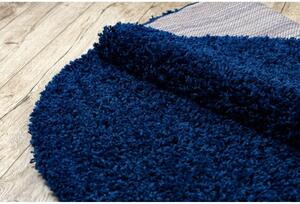 Kusový koberec Shaggy Sofia tmavo modrý kruh 80cm 80x80cm