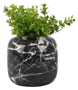 Čierno-biela železná váza PT LIVING Marble, výška 19,5 cm