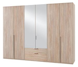 Skriňa Moritz - 270/208/58 cm (dub, zrkadlo)