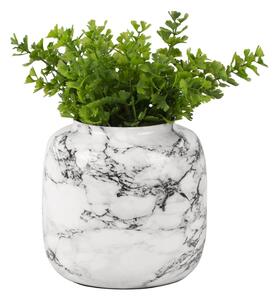 Bielo-čierna železná váza PT LIVING Marble, výška 19,5 cm