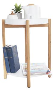 Príručný stolík Birdie Blye (biela + prírodný bambus). Vlastná spoľahlivá doprava až k Vám domov. 1028821