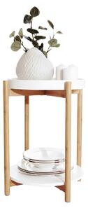 Príručný stolík Birdie Blye (biela + prírodný bambus). Vlastná spoľahlivá doprava až k Vám domov. 1028821