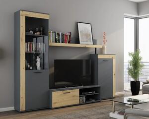 Obývacia stena ROTAN - Grafit + Dub artisan