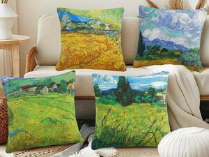 XPOSE® Set obliečok na vankúš MALOVANÁ KRAJINA (digitálna tlač) 43x43 cm - set 4ks