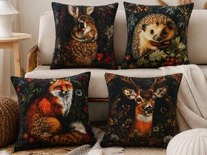 XPOSE® Set obliečok na vankúš LESNÁ ZVER (digitálna tlač) 43x43 cm - set 4ks