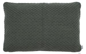 Zeleno-béžový vankúš zo zmesi bavlny a vlny Södahl Wave Knit, 40 x 60 cm