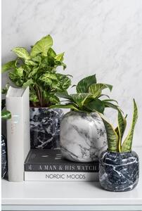 Čierno-biela železná váza PT LIVING Marble, výška 12,5 cm