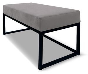 Lavička EMLI 80 cm v loftovom štýlu - šedá