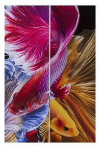 Paraván Colorful Fish vs Fire Fish 180 × 120 cm