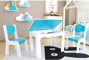 Delta Detský stôl s úložným priestorom a stoličkami Obláčik - modrý