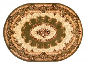 Kusový koberec klasický vzor zelený ovál 60x100cm
