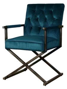 MOOD SELECTION Oldham stolička s podrúčkami, zeleno-modrá