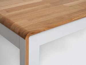 BRW Jedálenský stôl Bari STO/140 Farba: biely/dub prírodný
