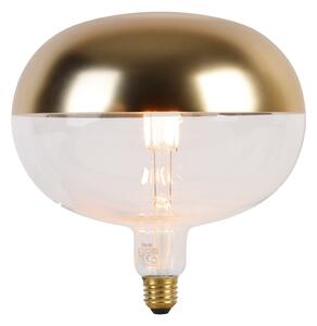 Závesná lampa zlatá 3-svetlá vrátane zlatého zrkadla stmievateľného - Cava Luxe