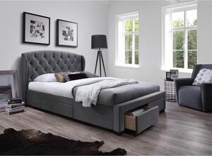 Čalúnená posteľ Etienne 160x200, sivá, vrátane roštu a ÚP