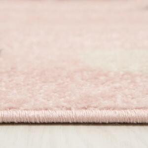 Detský kusový koberec Králiček v klobúku ružový 80x150cm