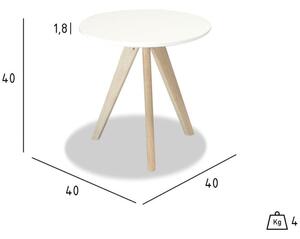 Konferenčný stolík Porir - 40x40x40 cm (biela, hnedá)