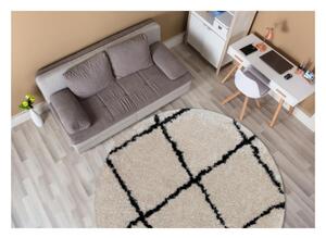 Kusový koberec shaggy Flan krémový 2 kruh 120x120 120cm