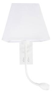 NOVA LUCE Elegantní nástěnná lampa Valencia s LED diodou na flexibilním rameni - bílá