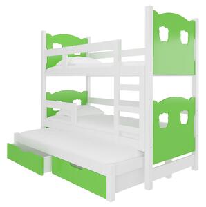 ArtAdr Detská poschodová posteľ LETICIA Farba: Borovica/zelená