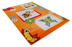Detský kusový koberec lienka oranžový 80x150cm