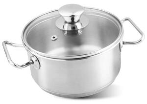 Nerezový hrniec 16cm so sklenenou pokrievkou 1,5l