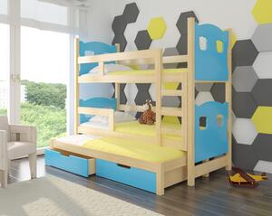 ArtAdr Detská poschodová posteľ LETICIA Farba: biela / modrá