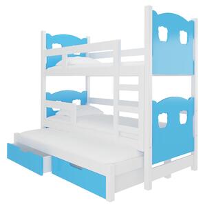 ArtAdr Detská poschodová posteľ LETICIA Farba: Borovica / modrá