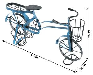 Retro kvetináč v tvare bicykla Alberic (čierna + modrá). Vlastná spoľahlivá doprava až k Vám domov. 1028840