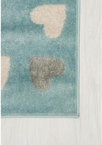 Detský kusový koberec Králiček v klobúku modrý 80x150cm