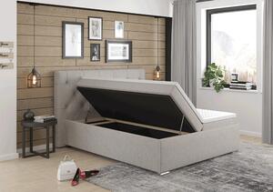Manželská posteľ Boxspring 160 cm Morrea (sivohnedá) (s matracom). Vlastná spoľahlivá doprava až k Vám domov. 1033967