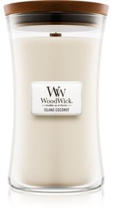 Woodwick Island Coconut vonná sviečka s dreveným knotom 609.5 g