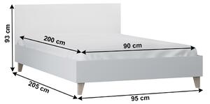Jednolôžková posteľ 90 cm Famira (biela). Vlastná spoľahlivá doprava až k Vám domov. 1034032
