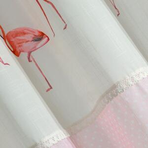 Ružová záclona na krúžkoch FLAMINGO 140x250 cm