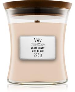 Woodwick White Honey Miel Blanc vonná sviečka s dreveným knotom 275 g