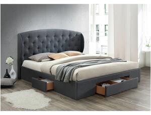 Sivá manželská posteľ OLINA 180 x 200 cm