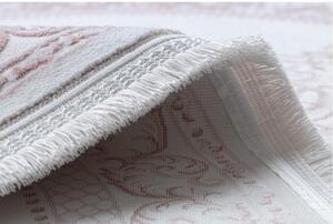 Luxusný kusový koberec akryl Tonga ružový ovál 80x300cm