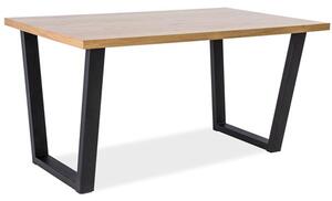 Čierny jedálenský stôl s doskou v dekore dub VALENTINO 120x80