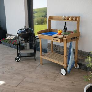 Záhradný pracovný stôl Barrie (s umývadlom) (hnedá) . Vlastná spoľahlivá doprava až k Vám domov. 1034233