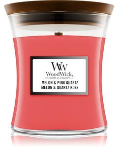 Woodwick Melon & Pink Quarz vonná sviečka s dreveným knotom 275 g