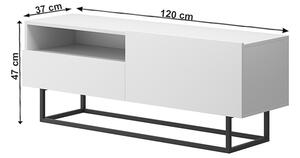 Biely RTV stolík bez podstavy SPRING ERTVSZ120