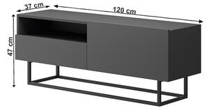 Grafitový RTV stolík bez podstavy SPRING ERTVSZ120