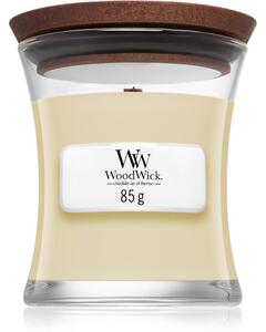 Woodwick White Teak vonná sviečka s dreveným knotom 85 g