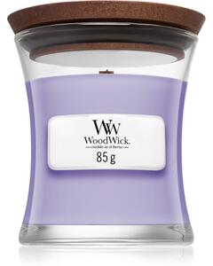 Woodwick Lavender Spa vonná sviečka s dreveným knotom 85 g
