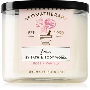 Bath & Body Works Aromatherapy Rose & Vanilla vonná sviečka 411 g